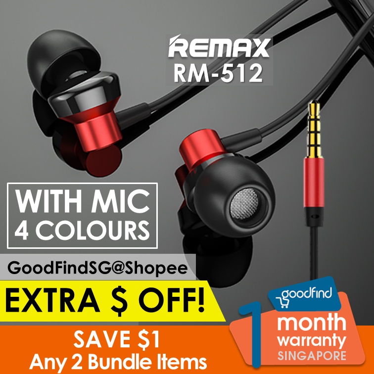 LOCAL SELLER REMAX Earphone With Mic RM 512 Earpiece Wired Zoom ...
