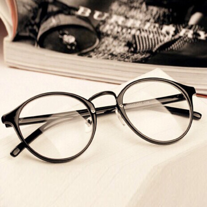 Plastic & Metal Frame Glasses Clear Lens Square Frame Eyewear Shopee