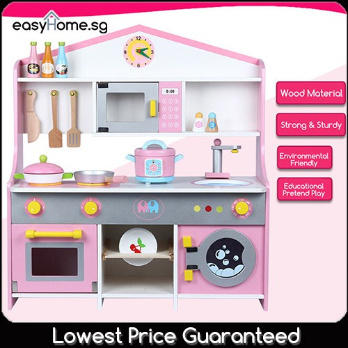 pink kids play kitchen