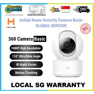 【2022 Singapore Version】Imilab Home Security Camera Basic Smart CCTV 1080P WIFI Panorama 360° Wireless PT