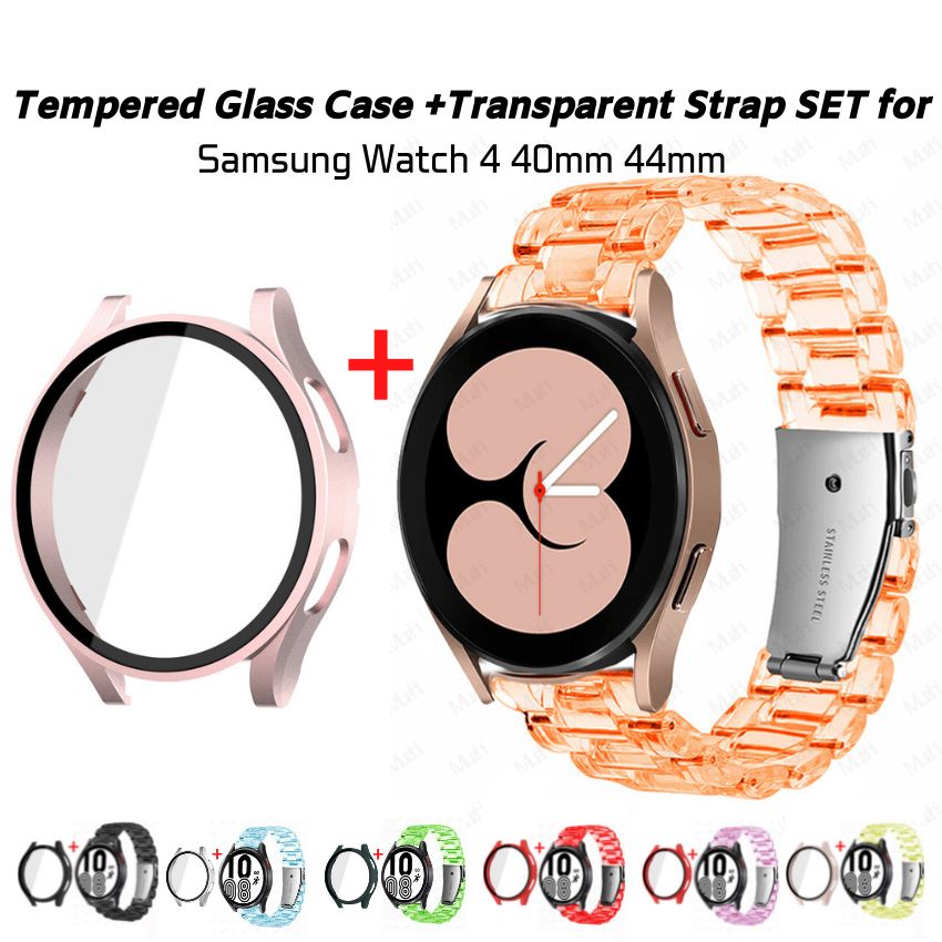 Tempered Glass Case+Strap Set for Samsung Galaxy Watch 4 Strap 40mm