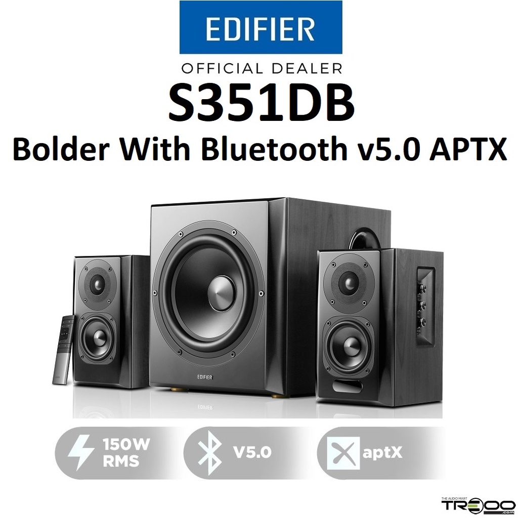 Edifier S351DB 2.1 Wireless Bluetooth Bookshelf Speaker System | Shopee ...