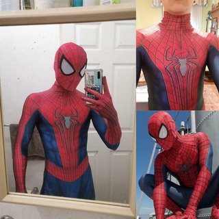 The Amazing Spider-Man Cosplay Costume Spiderman Zentai Suit Halloween Adult Detachable Head Cover
