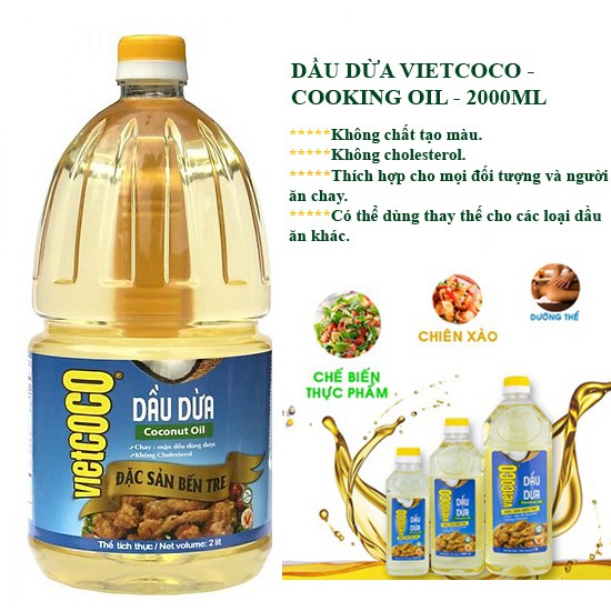 2 Liter Vietcococo Pure Coconut Oil Cooking Oil Shopee Singapore