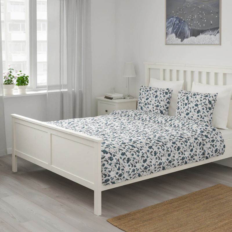 New Ikea KALLFRANE Single size Duvet/Quilt cover 1 p/case  White/blue 