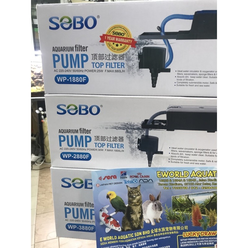 Shop Malaysia Sobo Aquarium Top Filter Wp 4880f 3880f 2880f 880f Shopee Singapore