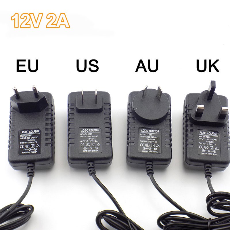 AC DC 12V 1A Power Supply Adapter 2.1x5.5mm UK Plug For LED Strip CCTV Router 