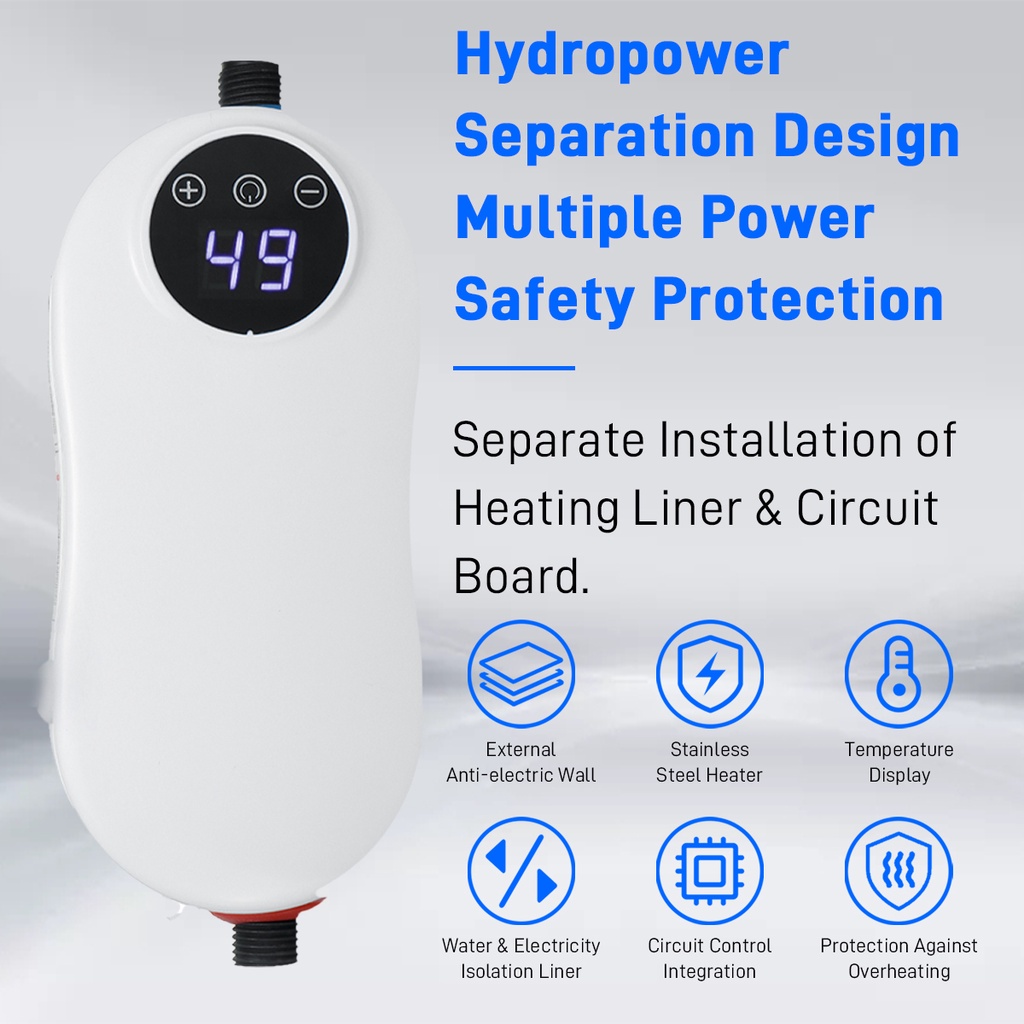 220V/50Hz Mini Water Heater 5500W Electric Tankless Instant Hot Water