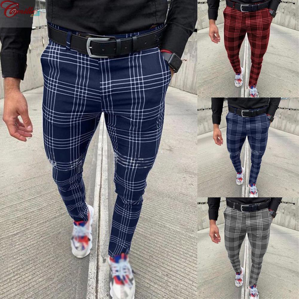 plaid skinny fit pants