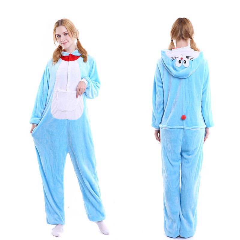 Unisex Adults Women Kigurumi Onesie Pajamas Doraemon Cosplay Sleepwear Jumpsuit Pyjamas Shopee Singapore