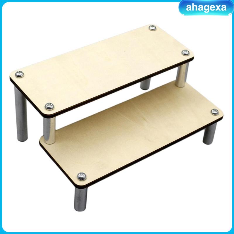 [Ahagexa] Wood Display Riser Ladder Shelf Stand  For Action Figures Collections