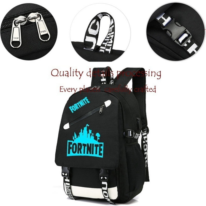 Completely New Night Light Fortnite Backpack With Usb Charger School Bags For Teenagers Boys Girls Big Capacity School Backpack Waterproof Satchel Kids Book Bag Shopee Singapore - 9 designs fortnite and roblox game night light backpacks with usb charger boys and girls canvas school bag bookbag satchel youth casual campus bags