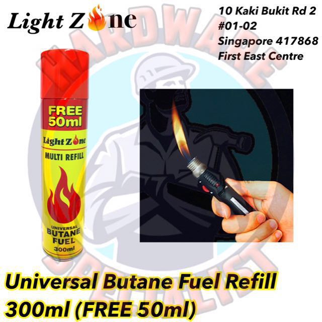 Light Zone Universal Butane Refill For Lighter 300ml Shopee Singapore