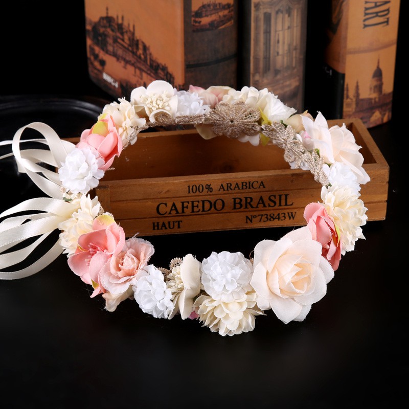 silk flower head wreath