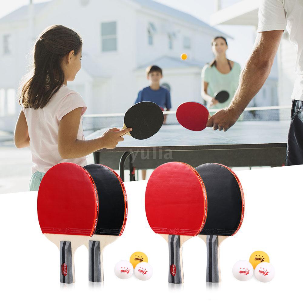 Ping Pong Paddle Set 2 Table Tennis Rackets And 3 Balls With