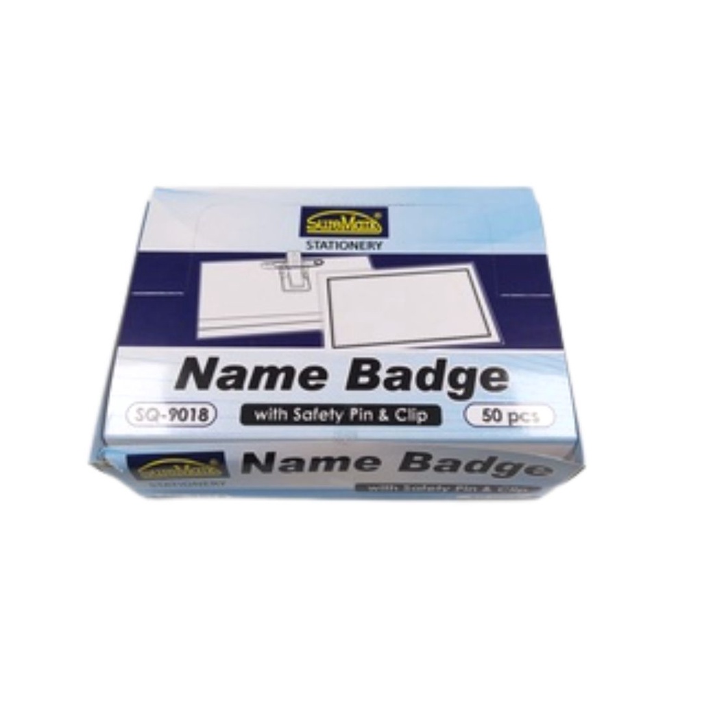 [SG] Suremark SQ9018 Name Badge with Safety Pin & Clip OR LANYARD [Evergreen Stationery]