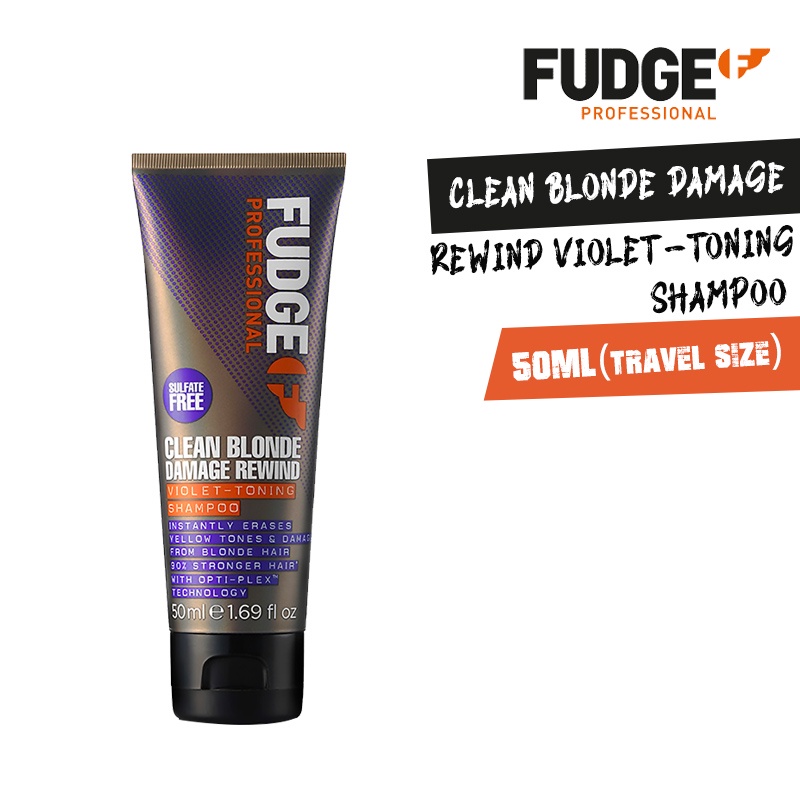 Fudge Clean Blonde Damage Rewind Violet Toning Shampoo Mini Size 50ml