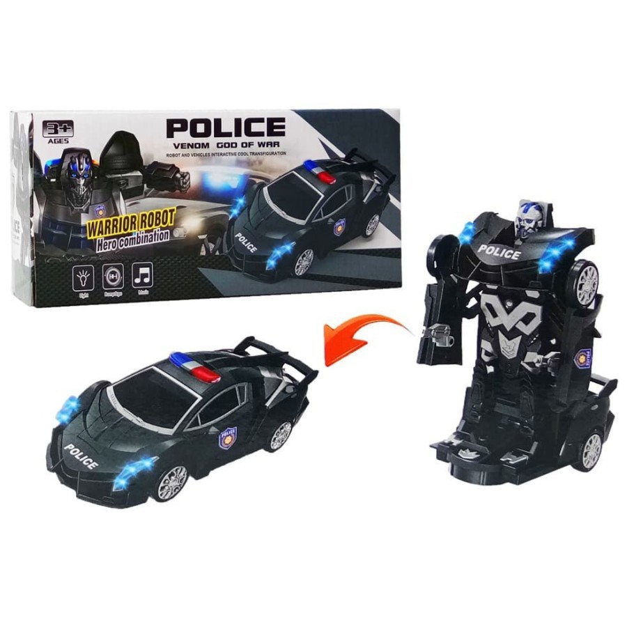 Car Toys Car ROBOT TRANSFORM Police VENOM 2IN1 LIGHT N MUSIC 8997 