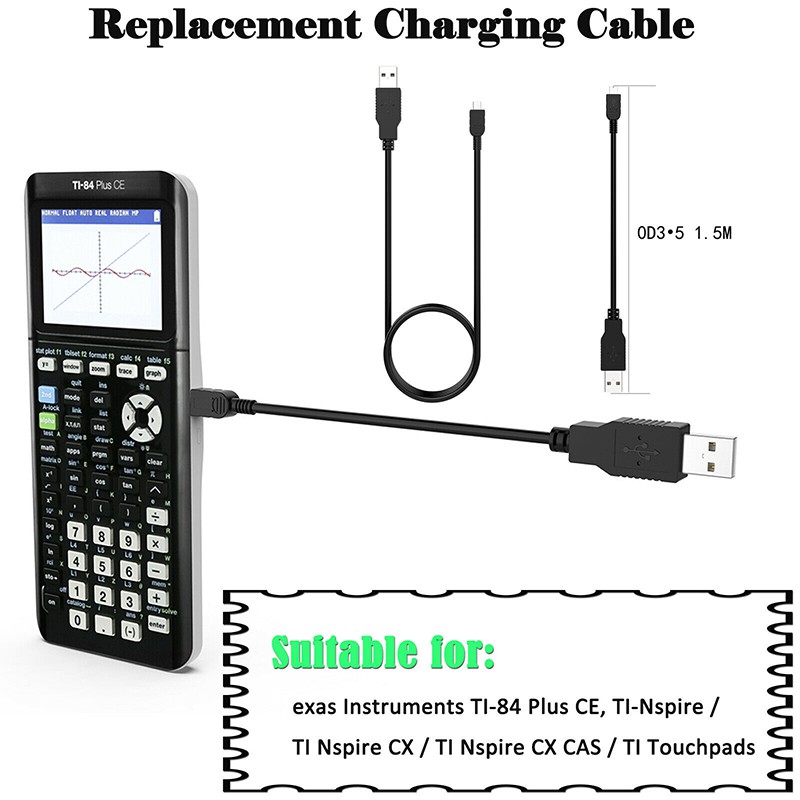 USB Charging Cable For Texas Instruments TI-84 Plus CE/TI ...