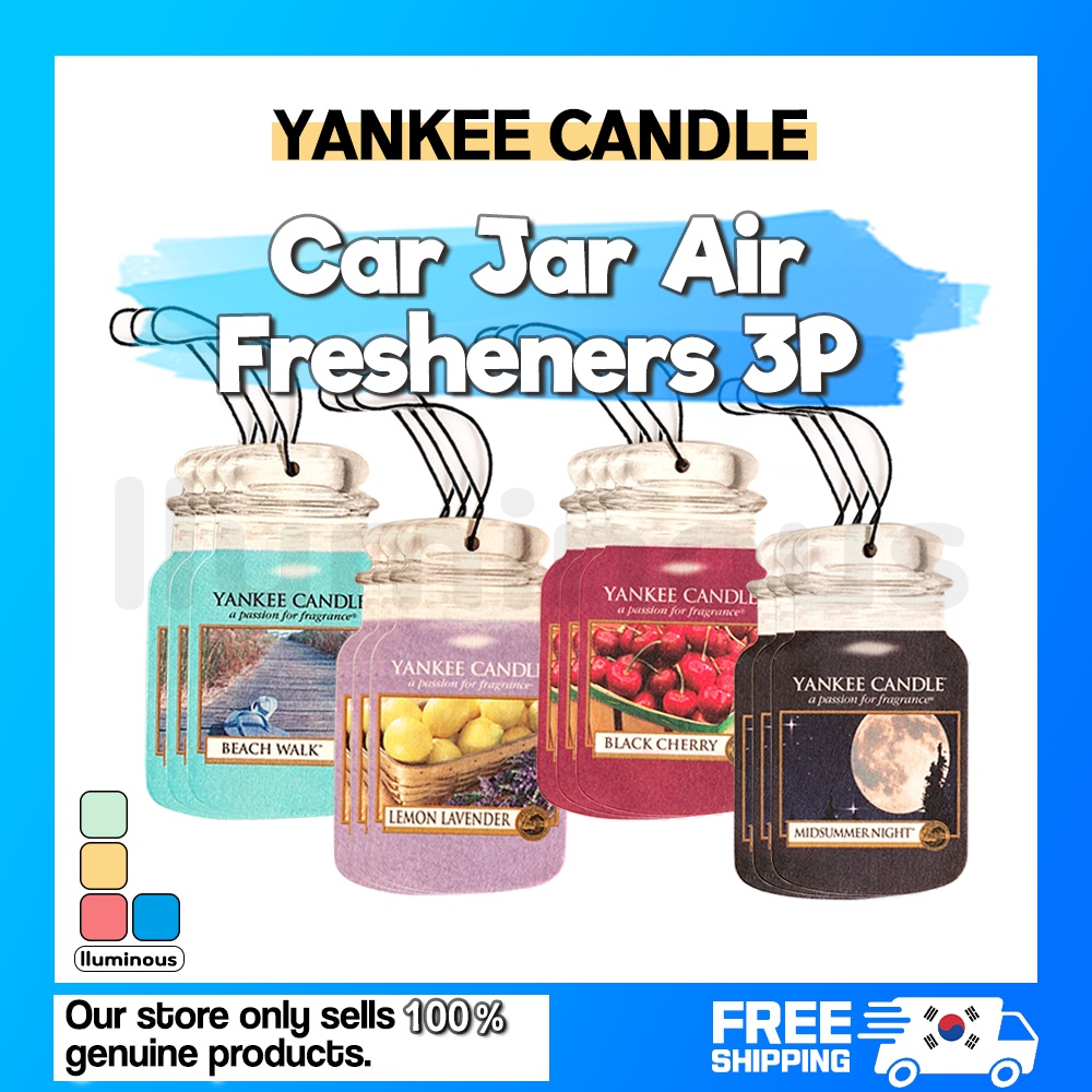 [YANKEE CANDLE] Car Jar Air Fresheners 3P 4 Scents