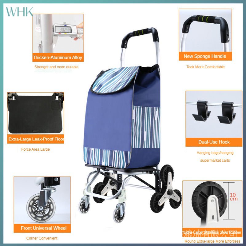 Shopping cart grocery shopping climbing stairs foldable and portable 4/