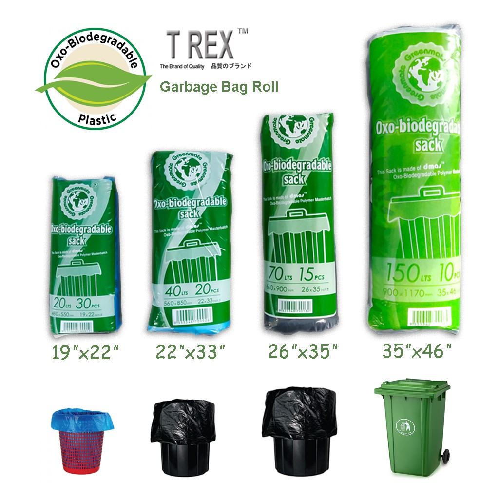 OxoBiodegradable Garbage Bag Roll / Plastic Garbage Sack / Rubbish Bag
