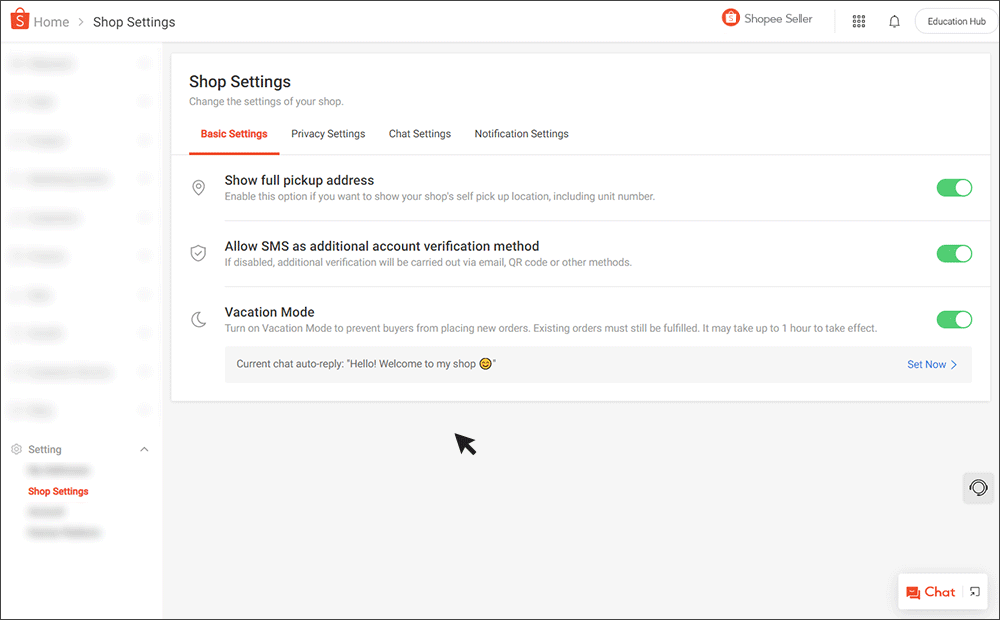Switching On/Off Vacation Mode for Your Shop | Shopee PH Seller ...