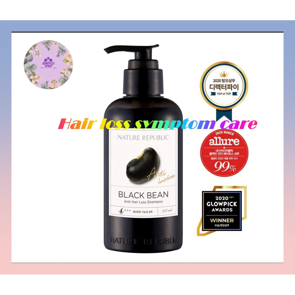 Nature Republic] Black Bean Anti Hair Loss Shampoo 300ml/Treatment 200ml |  Shopee Singapore