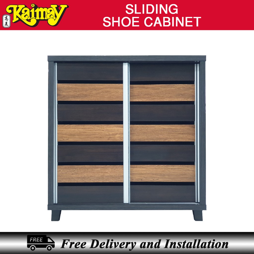 New 2 Sliding Door Shoe Cabinet Shoe Rack J Km12 Shopee Singapore