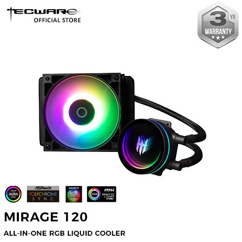 Tecware Mirage Rgb 1mm Aio Cpu Liquid Cooler With Omni Argb Pwm Static Pressure Fans All In One Argb Pwm Hub Shopee Singapore