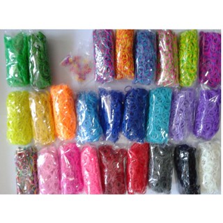 Solid Color Rainbow Rubber Band Art fork loom: 600 bands 20 clips Loom bands for making bracelet and charm