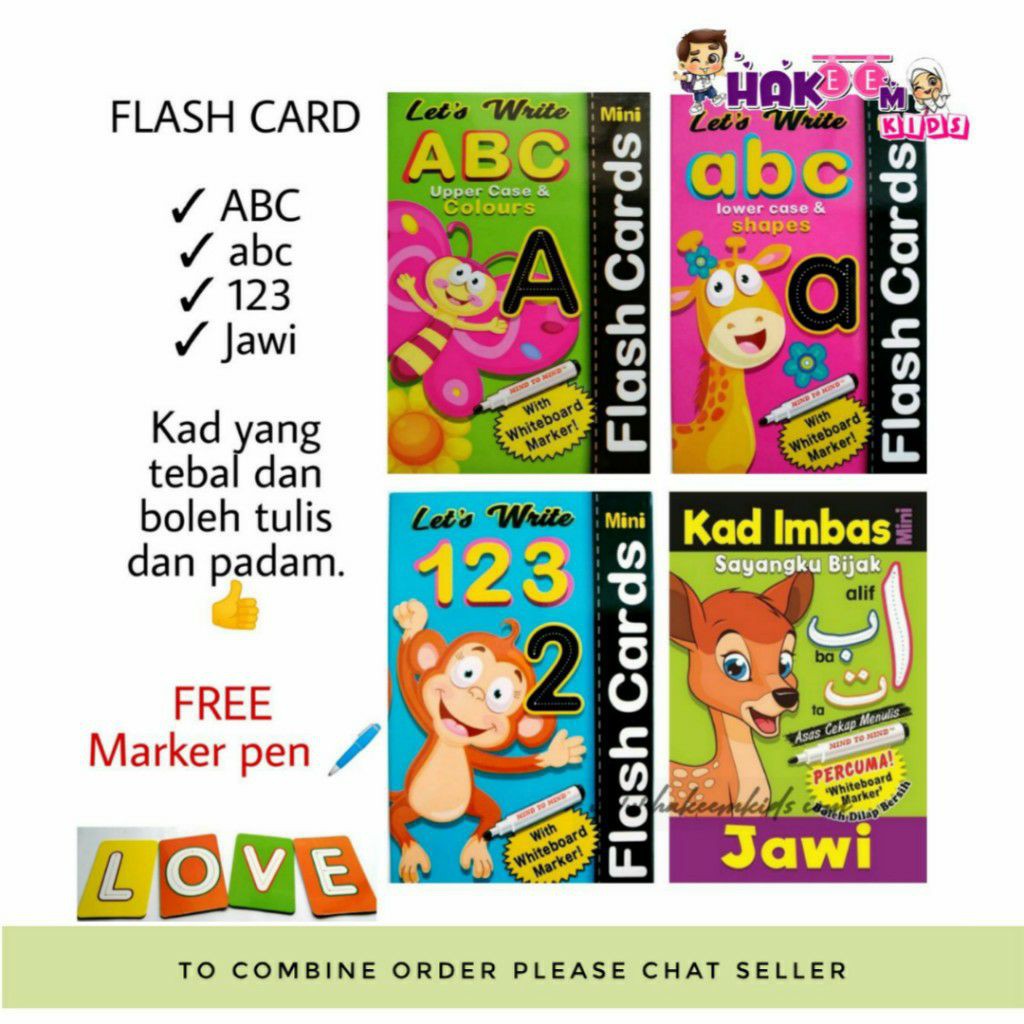 Ready Stock Flash Card Alphabet Number Kad Imbas Abjad Nombor Jawi Shopee Singapore