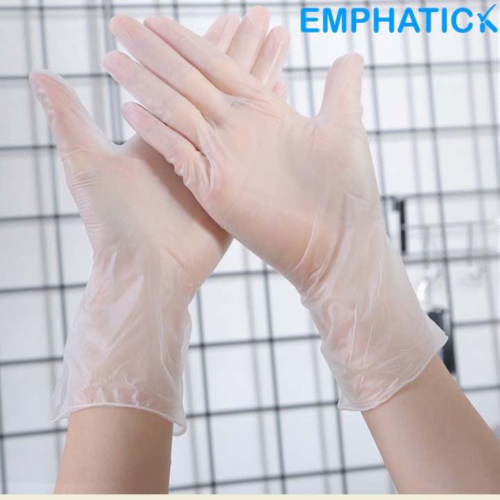 Food Gloves Kitchen Clear Plastic Hand Gloves Disposable Gloves 20pcs