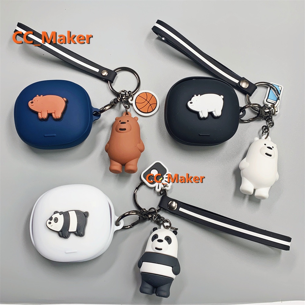 Anker Soundcore Liberty Air2 Pro Case Cartoon We Bare Bears Keychain Pendant Soundcore Life P3 Silicone Soft Shell Case Solid Color Ring Lanyard Anker Soundcore Liberty 3 Pro Headphone Case Cover Shockproof Case Cover Anker Soundcore R100 Cover