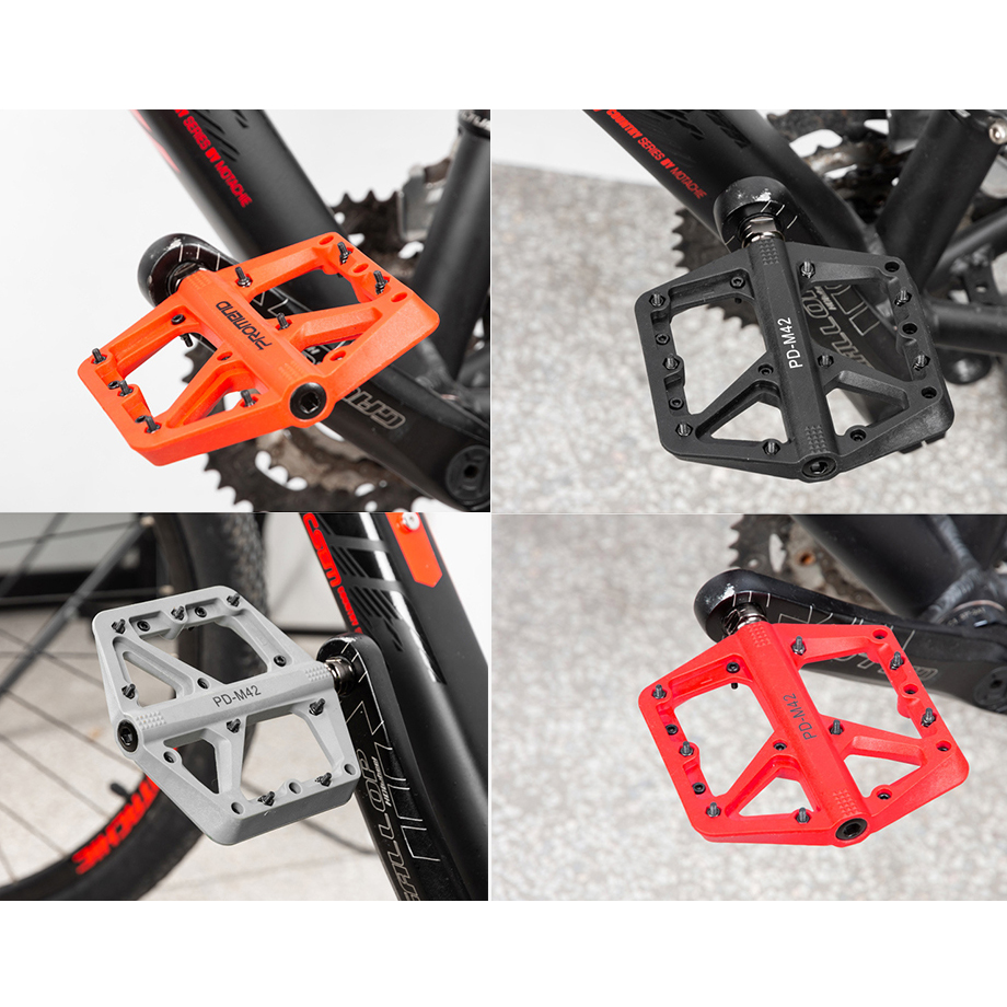 PROMEND Mountain Bike Pedals Cycling 9/16” MTB BMX Lightweight Nylon Fiber Anti-slip Plain Bearing Widen Flat Pedal Bicycle Parts