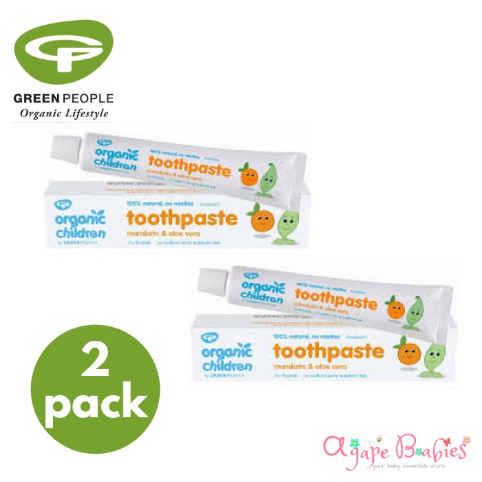 Bundle Of 2 Green People Organic Children Mandarin Aloe Vera Toothpaste 50 Ml No Flouride Shopee Singapore