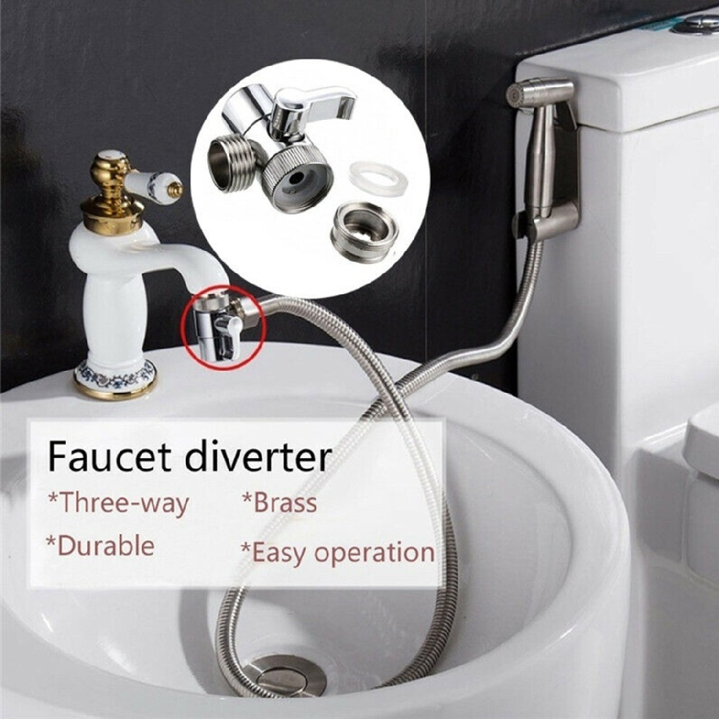 New 1pc 3-way Diverter Valve Water Tap Connector Faucet Adapter Sink Splitter