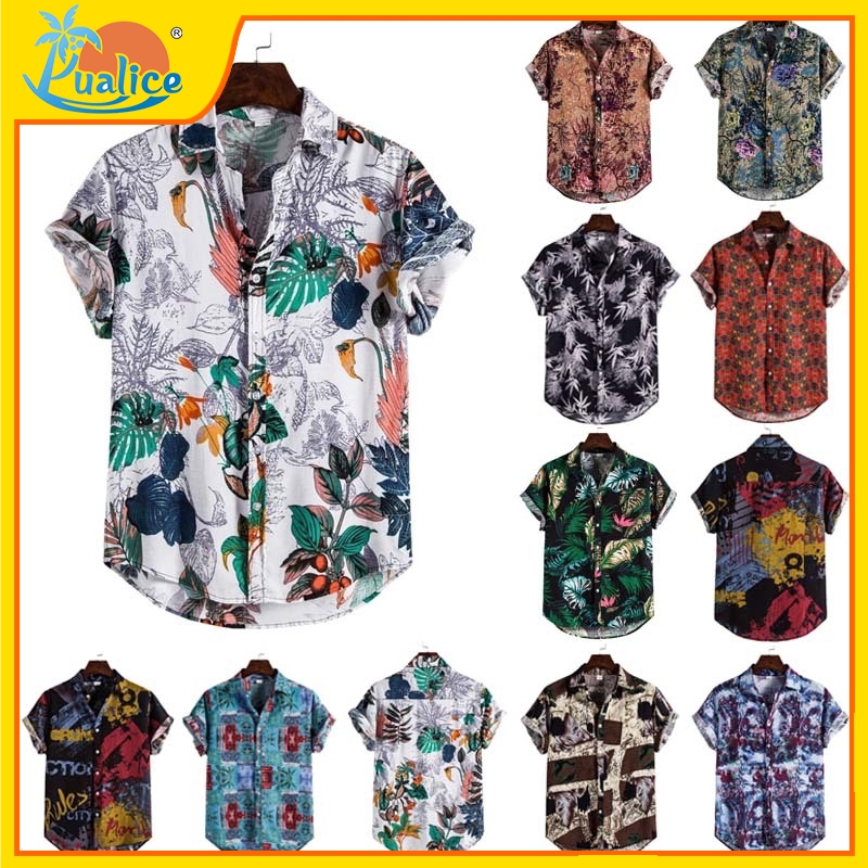 Baby Boys Hawaiian Shirts Button Down Print Short Sleeve Holiday Shirts Beach Shirt Tops 