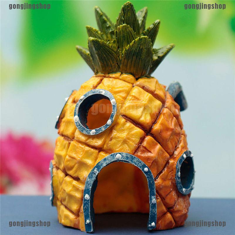 Hot Artificial Pineapple House Sponge Bob Fish Tank Ornament