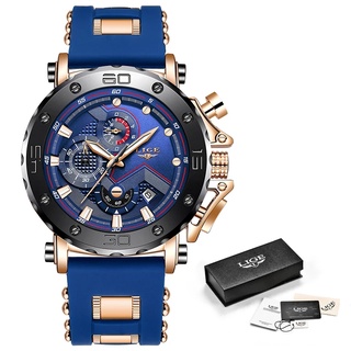 LIGE New Men Watch Fashion Sports Chronograph Top Brand Luxury Waterproof Watches for Men Date Blue Big dial Quartz Wristwatch #6