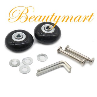🌟2pcs  45x19mm Luggage Suitcase / Inline Outdoor Skate Replacement Wheels Black