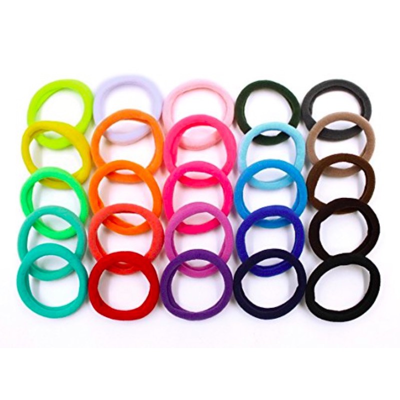 Set Of 10pcs 3cm Anti Breakage Seamless Ponytail Holder Elastic
