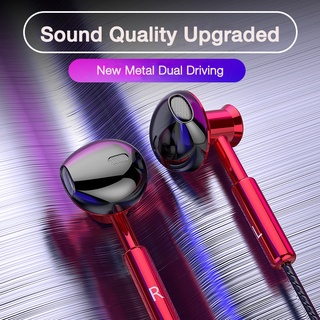 Wired Earphone 3.5mm Jack Metal HIFI Stereo Surround Earphones Wired Control Sport Headset With Mic