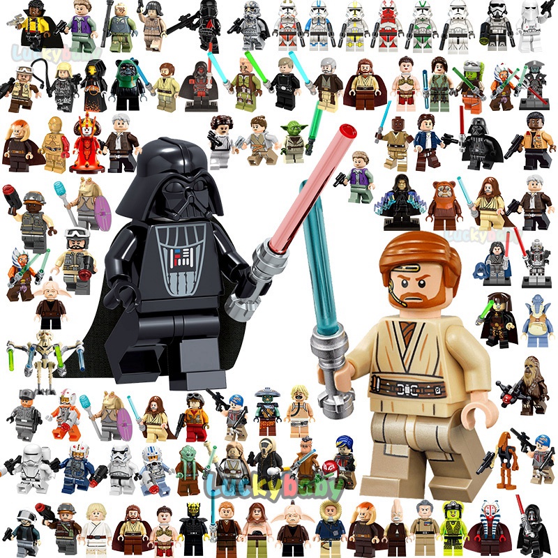 Lego Star Wars Minifigures Darth Vader Kylo Ren Han Solo Yoda Mandalorian Clone 