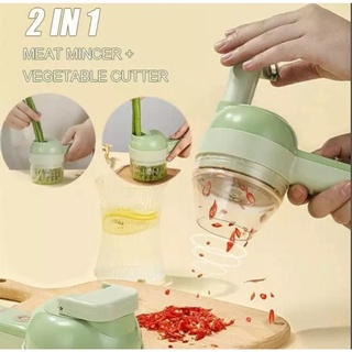 4 in 1 Handheld Electric Vegetable Cutter Shredder Ginger Masher cutting Processing Mixer Set #Local Seller