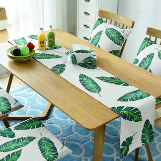 Ready Stock Nordic Monstera Table Runner Dining Table ...