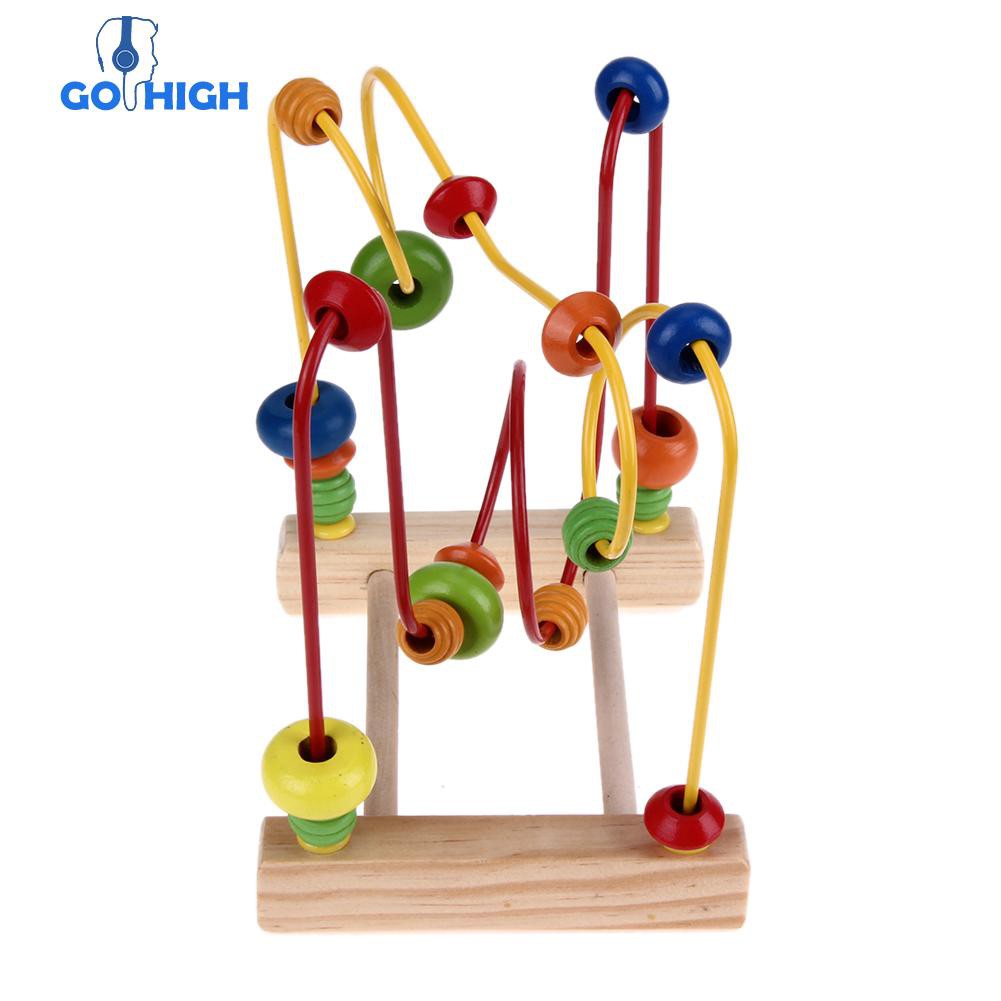 wooden beads on wire toy