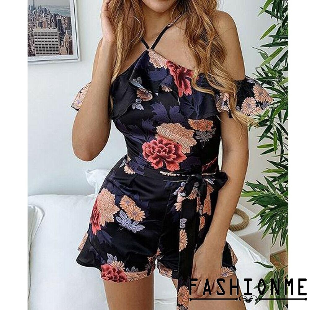 halter romper shorts
