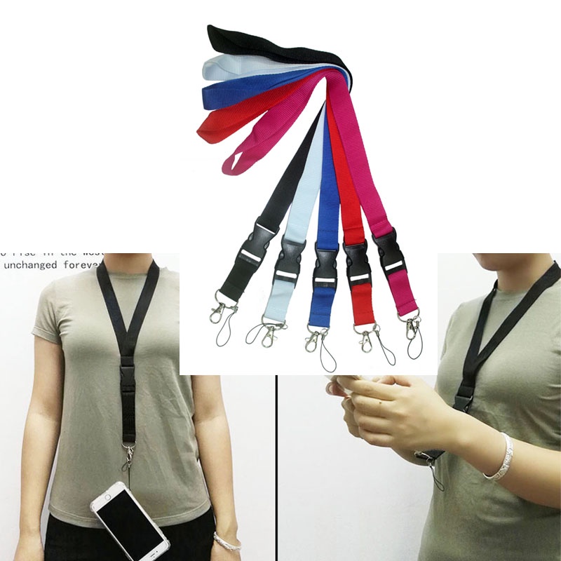 Solid Color Lanyard Mobile Phone Strap Neck lanyard For ID card and Key