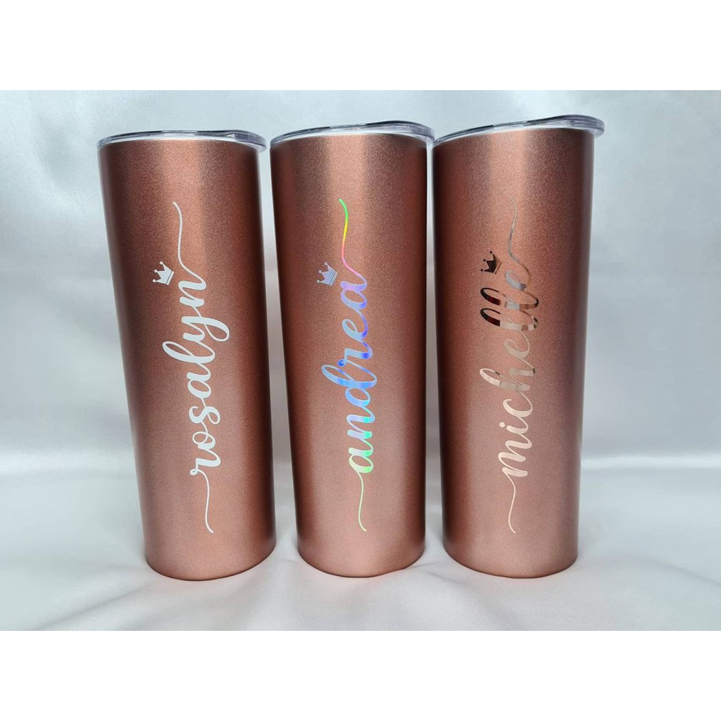 Personalised Stainless Steel Tumbler with Straw